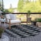 Homeroots 8' Charcoal Round Geometric Washable Indoor Outdoor Area Rug 577033 - alternate 5