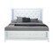 Homeroots White Faux Crystal Bling Wood And Tufted Cotton Lighted Queen Bed Frame 634330 - alternate 8
