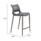 Homeroots Set of Two 25" Dark Gray and Brown Faux Leather and Steel Low Back Counter Height Bar Chairs 555688 - alternate 5