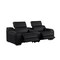 Homeroots 89in Black and Silver Italian Leather Power Reclining Loveseat With Storage 633758 - alternate 4