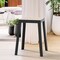 Leisuremod Tresse Stackable Plastic Square Dining Stool with Wicker Seat, Black TS12BL - alternate 4