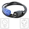 Ac Works Extension cord, SJTW, 5-15/20R, L5-20P, 8 ft., Black L520520-096 - alternate 6