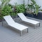 Leisuremod Marlin Patio Chaise Lounge Chair with Grey Aluminum Frame, White, 2PK MLGR-77W2 - alternate 6
