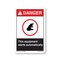 Signmission OSHA Sign, This Equipment Starts Automatically, Size: 12in X 18in Alum Sign, 12" W, 18" H, Landscape OS-CL-A-1218-L-19972 - alternate 1