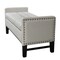 Homeroots 50" Cream and Black Tufted Linen Upholstered Storage Bench with Flip Top 530660 - alternate 7