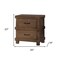 Homeroots 23" Brown Two Drawers Metal Nightstand 285584 - alternate 3
