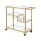 Homeroots 40in Clear and Gold Glass and Iron Rolling Prep Table 319143 - alternate 5