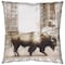 Homeroots 18" Brown And Cream Bison Linen Throw Pillow Cover 608176 - alternate 3