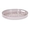 Homeroots 14" Cream And Gray Geometric Pad Print Round Serving Tray With Handles 634499 - alternate 1