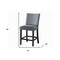 Homeroots Set of Two 25" Gray and Espresso Fabric and Solid Wood Counter Height Bar Chairs, 2PK 573444 - alternate 5