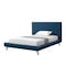 Homeroots Denim Blue Solid Wood Full Upholstered Linen Bed 544940 - alternate 1