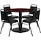 Flash Furniture Round Table Set, Laminate, Wood Grain RSRB1002-GG - alternate 1