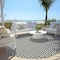 Homeroots 8' Black And Ivory Round Geometric Washable Indoor Outdoor Area Rug 594445 - alternate 5