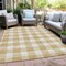 Homeroots 9' X 12' Gold And Beige Plaid Washable Indoor Outdoor Area Rug 595395 - alternate 5