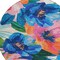 Homeroots 8' Navy Blue And Sky Blue Round Floral Washable Indoor Outdoor Area Rug 611073 - alternate 5