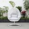 Leisuremod White Wicker Hanging Egg Swing Chair with Light Grey Cushions ESCW-40LGR - alternate 5