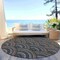 Homeroots 8' Black Ivory And Gold Round Geometric Washable Indoor Outdoor Area Rug 615184 - alternate 3