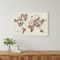 Homeroots 24" x 16" Fun Floral Map of the World Canvas Wall Art 399063 - alternate 4