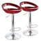 Elama 2 Piece Retro Adjustable Bar Stool in Cherry with Chrome Base ELM-806-CHERRY - alternate 1