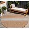Homeroots 8' Copper And Beige Round Abstract Washable Indoor Outdoor Area Rug 599948 - alternate 1