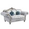 Homeroots 76in Light Gray And Platinum Linen Loveseat and Toss Pillows 515726 - alternate 1