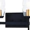 Vaxcel Warren 2 Light Black and Brass Mid Century Modern Bathroom Vanity Wall Fixture Clear Glass W0392 - alternate 5
