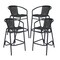 Flash Furniture Lila  Commercial Grade Black Rattan Indoor-Outdoor Restaurant Barstool, PK4 4-SDA-AD632032R-BK-GG - alternate 1