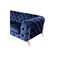 Homeroots 97" Blue Velvet Sofa With Gold Legs 480927 - alternate 4