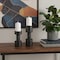 Homeroots Set of Two Black Distressed Metal Tabletop Pillar Candle Holders, 2PK 608562 - alternate 3