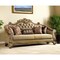 Homeroots 89" Bone Faux Leather Sofa And Toss Pillows With Gold Legs 490995 - alternate 4