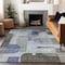 Homeroots 9' X 12' Blue Gray And Charcoal Abstract Washable Indoor Outdoor Area Rug 604376 - alternate 8