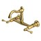 Kingston Brass Two-Handle Wall Mount Bridge Kitchen Faucet, Brushed Brass KS3257BL - alternate 1