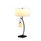 Homeroots 29" Black Metal Two Light Arched Table Lamp With White Drum Shade 524264 - alternate 6