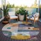 Homeroots 8' Green Purple And Blue Round Geometric Washable Indoor Outdoor Area Rug 604410 - alternate 7