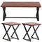 Amerihome Acacia Wood Cross Leg Living Room Table Set AWCLSET - alternate 1