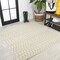 Jonathan Y Ourika Moroccan Geometric Textured Weave Cream/Green 5 ft Square Indoor/Outdoor Area Rug SMB108M-5SQ - alternate 1