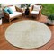 Homeroots 8' Beige And Taupe Round Abstract Washable Indoor Outdoor Area Rug 587262 - alternate 1
