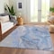 Homeroots 5' X 8' Denim Blue And Ivory Abstract Washable Indoor Outdoor Area Rug 617597 - alternate 5