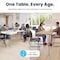 Flash Furniture Commercial Adjustable Height Horseshoe Activity Table-Standard Legs in White XU-A6066-HRSE-WHT-T-A-GG - alternate 8