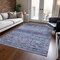 Homeroots 8' X 10' Blue Aqua And Charcoal Floral Washable Indoor Outdoor Area Rug 606185 - alternate 6