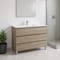 Homeroots 48" Natural Wood Freestanding Bathroom Vanity With White Sink And Three Drawers 624168 - alternate 2