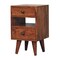 Homeroots 20" Brown Solid Wood Two Drawer Nightstand 651850 - alternate 5