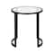 Homeroots 22" Black And Clear Glass And Steel Round End Table 543845 - alternate 4