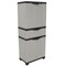 Homeroots 23in Black and Gray Plastic Accent Cabinet With Four Doors And One Drawer 668933 - alternate 1