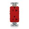 Leviton DPl Dup Rec 20A 125V Self-Gr Red 16352-R - alternate 1