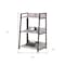 Homeroots 37" Natural and Black Metal Three Tier Ladder Bookcase 486297 - alternate 3