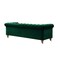 Homeroots 93" Hunter Green Velvet Chesterfield Wood Sofa 543985 - alternate 3