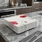 Homeroots Red and White Six Piece Square Floral Bone China Service For Six Dinner Plate Set 483515 - alternate 5