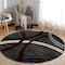 World Rug Gallery Modern Wavy Circles Design Area Rug 8 ft Round Red 377RED8RND - alternate 1