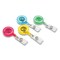 Sicurix ID Slide-Style Belt Clip Card Reels, 30" Extension, Round, Green/Light Blue/Pink/Yellow BAU68894 - alternate 6